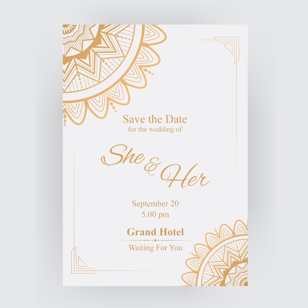 Gold Luxury Wedding Invitation Card