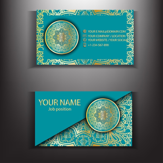 Gold Mandala Luxury Business Card DesignTemplate