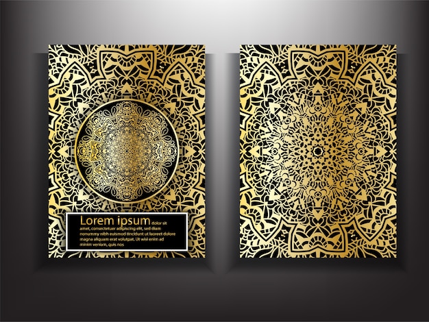 Gold Mandala Luxury Cover Design Template