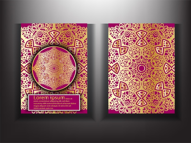 Gold Mandala Luxury Cover Design Template