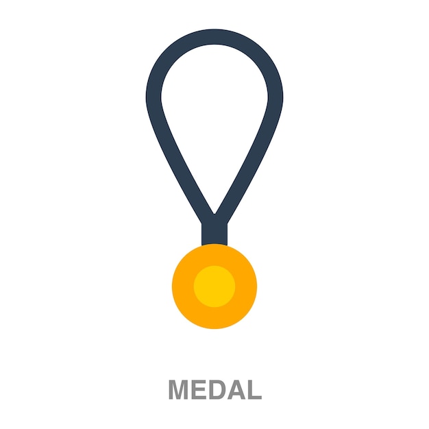 Gold medal illustration on transparent background