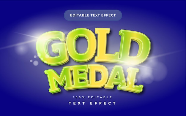 Gold medal text effect for illustrator