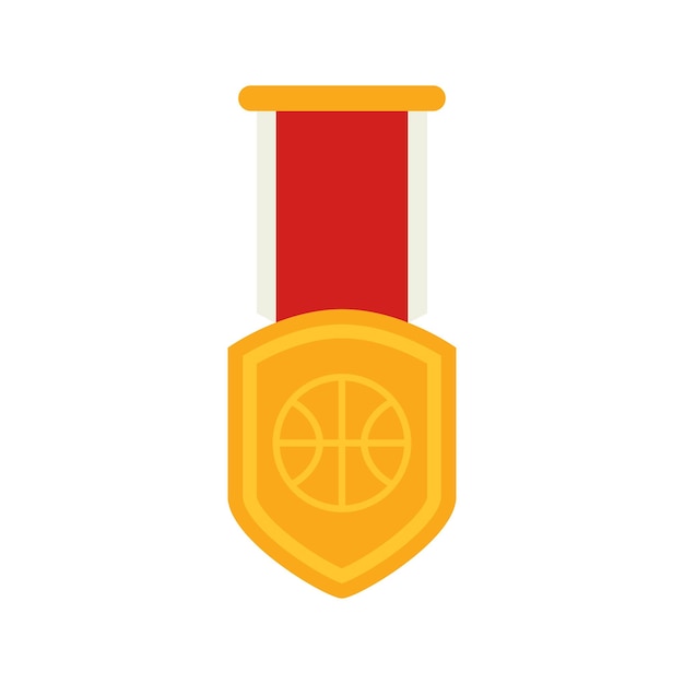 Gold medal with ribbon Vector illustration