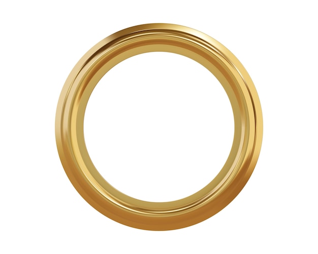 Gold metal grommet ring for paper card tag sticker or hanger isolated on white background