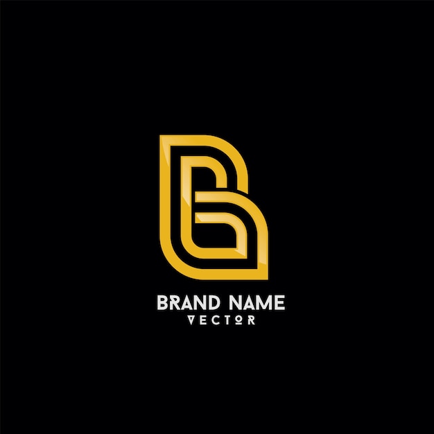 Gold Monogram B Symbol Logo Template Vector