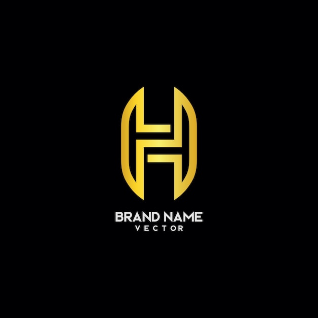 Gold Monogram H Symbol Logo