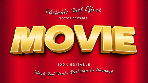 Gold Movie 3D Text Effect Template