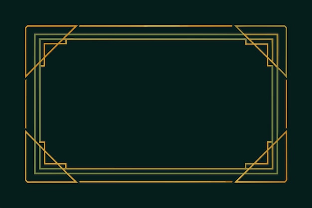 Gold Ornamental Rectangular Frame Border Luxurious Vector Design Element Background