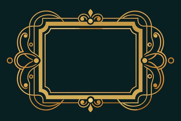 Gold Ornamental Rectangular Frame Border Luxurious Vector Design Element Background