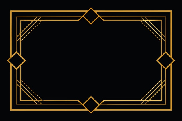 Gold Ornamental Rectangular Frame Border Luxurious Vector Design Element Background