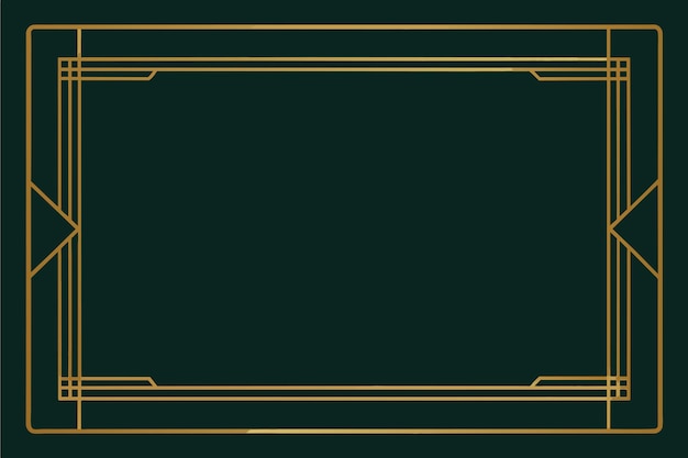 Gold Ornamental Rectangular Frame Border Luxurious Vector Design Element Background