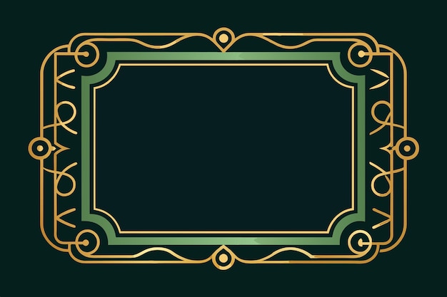 Gold Ornamental Rectangular Frame Border Luxurious Vector Design Element Background