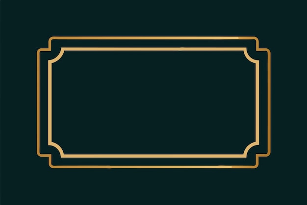 Gold Ornamental Rectangular Frame Border Luxurious Vector Design Element Background