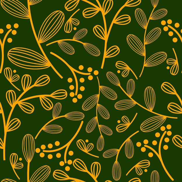 gold plants on vivid green background