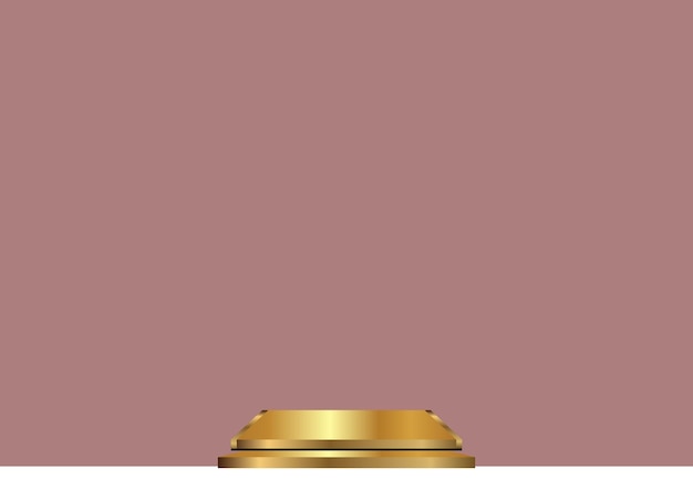 gold plate on a table with a red background