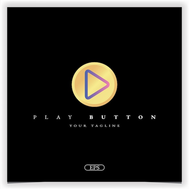 Gold play button logo premium elegant template vector eps 10