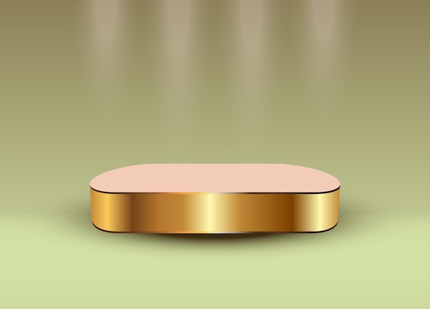 A Gold podium for product presentation vector illustration Abstract empty golden award platform