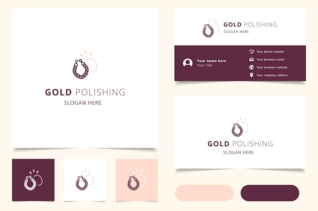 Gold polishing logo design with editable slogan branding