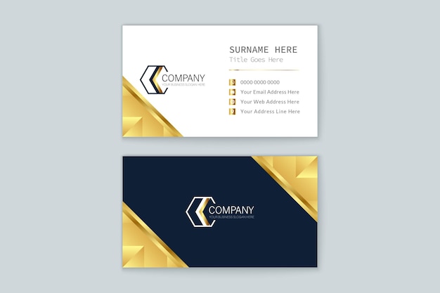 Gold polygonal business card template