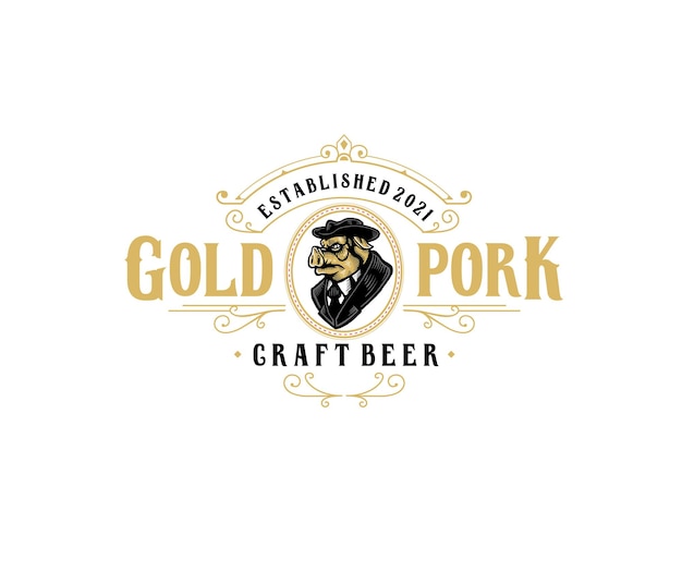 Gold Pork Carft Beer Label