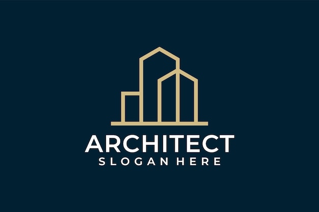 Gold real estate architecture logo vector design