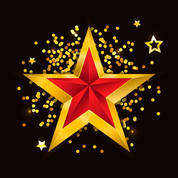 Gold red star 