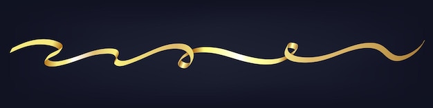 Vector gold ribbon on a dark blue background vector illustrationx9