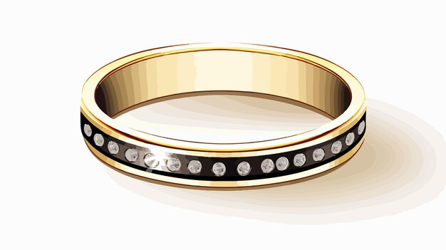 Vector a gold ring with diamonds and diamonds