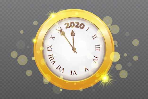 Gold shiny 2020 New Year countdown watch