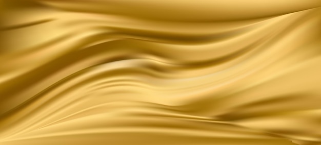 Gold silk satin fabric  