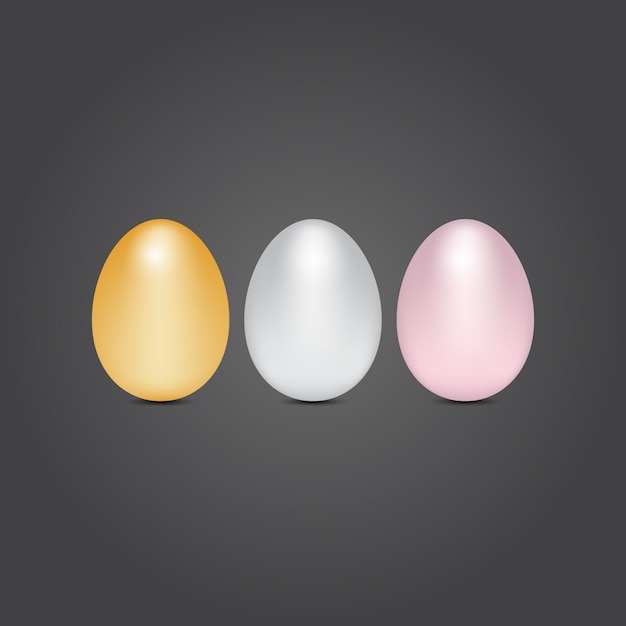 Gold silver and bronze eggs