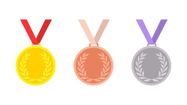 Gold silver and bronze medal template