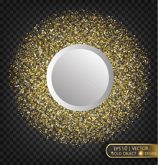 Gold sparkles on a transparent background Gold background with sparkles