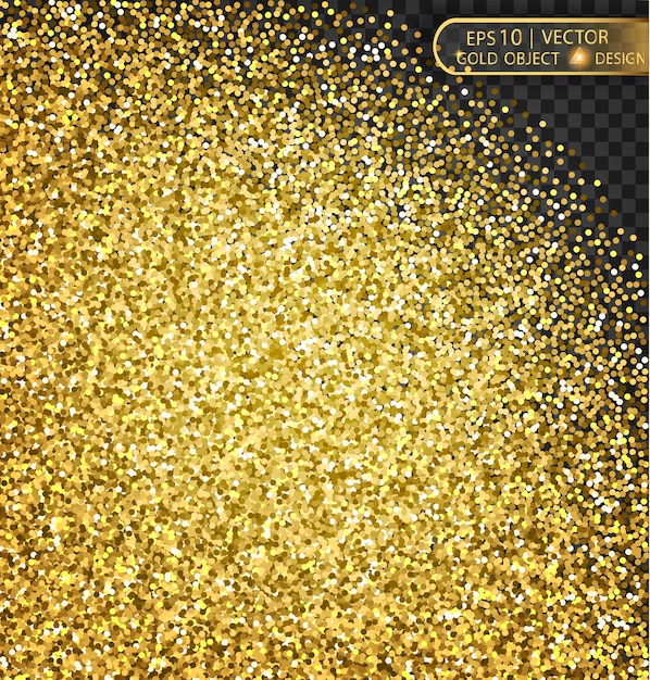 Gold sparkles on a transparent background