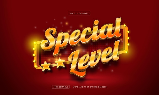 Gold Special level Text effect editable