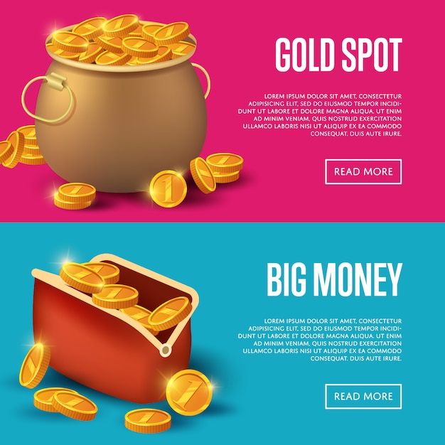 Gold spot and big money baner web set