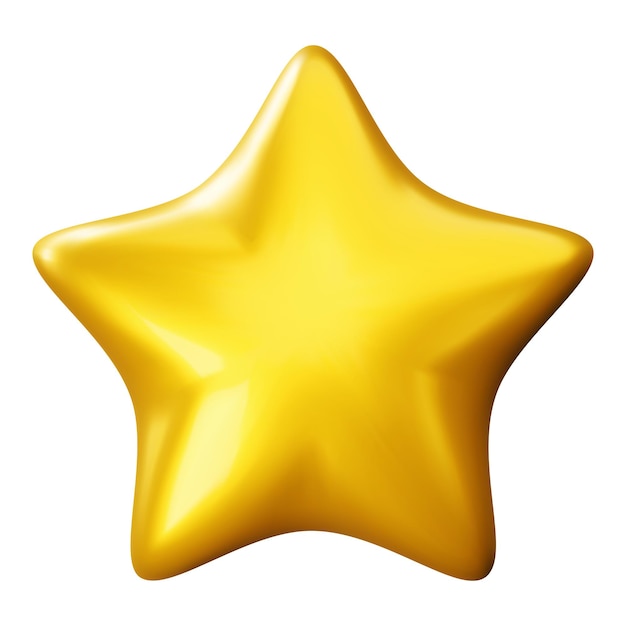 Vector gold star 3d vector realistic icon yellow 3d star customer rating feedback rang achievements