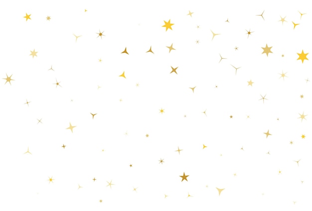 Gold star dust sparkle vector on white