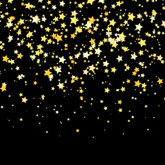 Gold Star . Shine confetti pattern. Vector