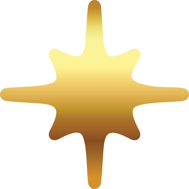 Vector gold star with on transparent background