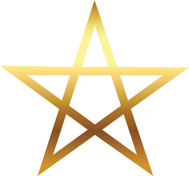 Gold star with on transprent background