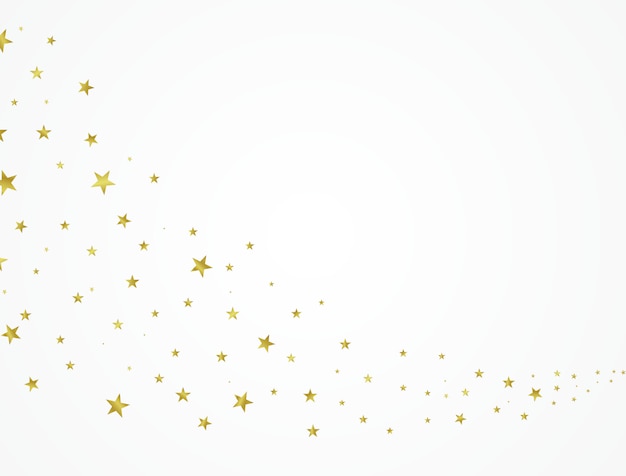 Gold stars beautifully arranged on a white background