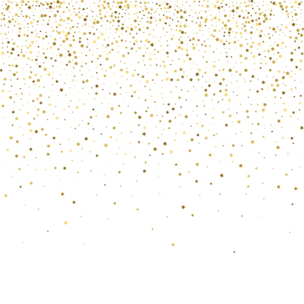 Gold stars. Confetti celebration, Falling golden abstract decora