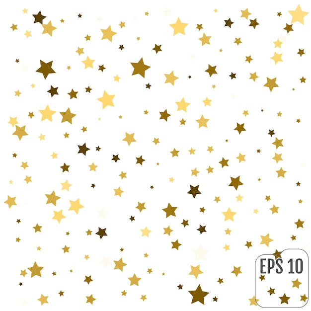 Gold Stars. White background. Vector illustration.