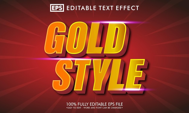 Gold style editable text effect