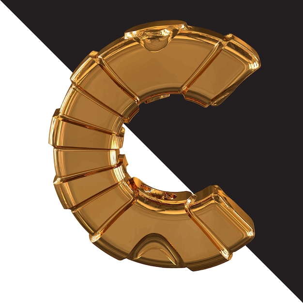 Gold symbol with gold belts letter c