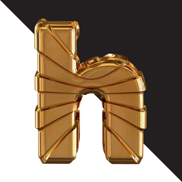 Vector gold symbol with gold belts letter h