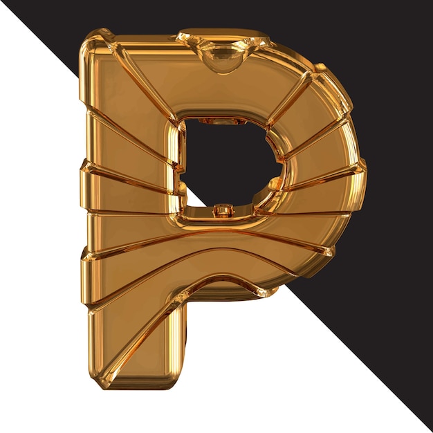 Gold symbol with gold belts letter p