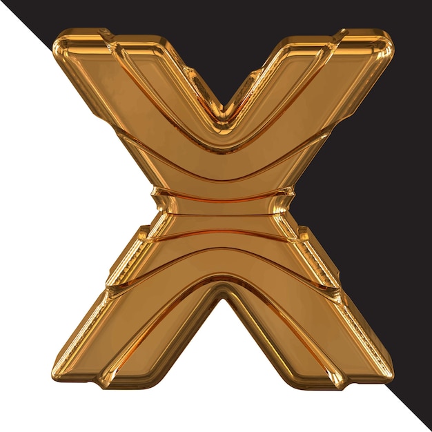 Gold symbol with gold belts letter x