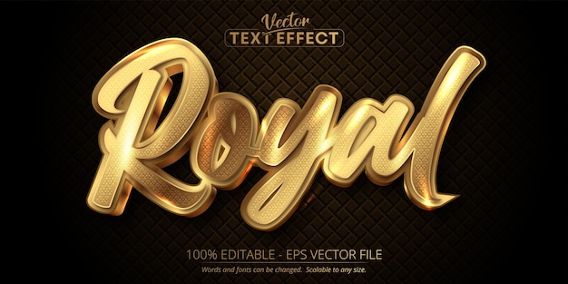 Gold text effect, editable royal and luxury text style